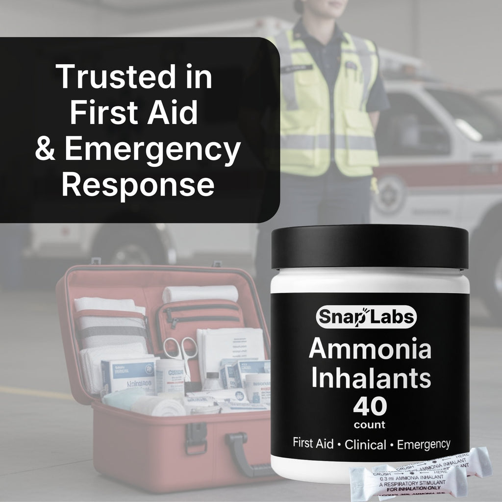 Ammonia Inhalant Ampules – Crushable Smelling Salts – 40 Count